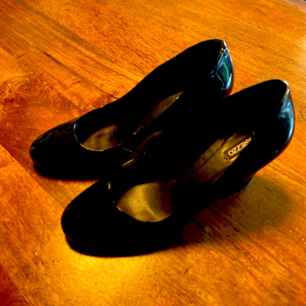 Black patent leather shoes
